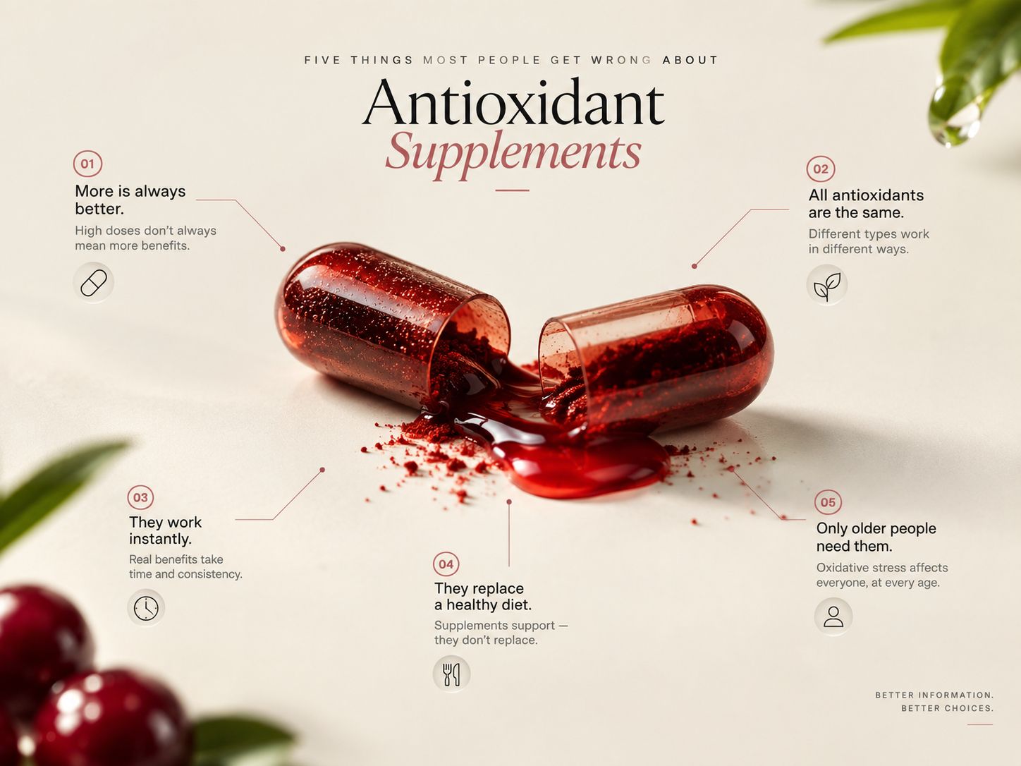 Five things most people get wrong about antioxidant supplements