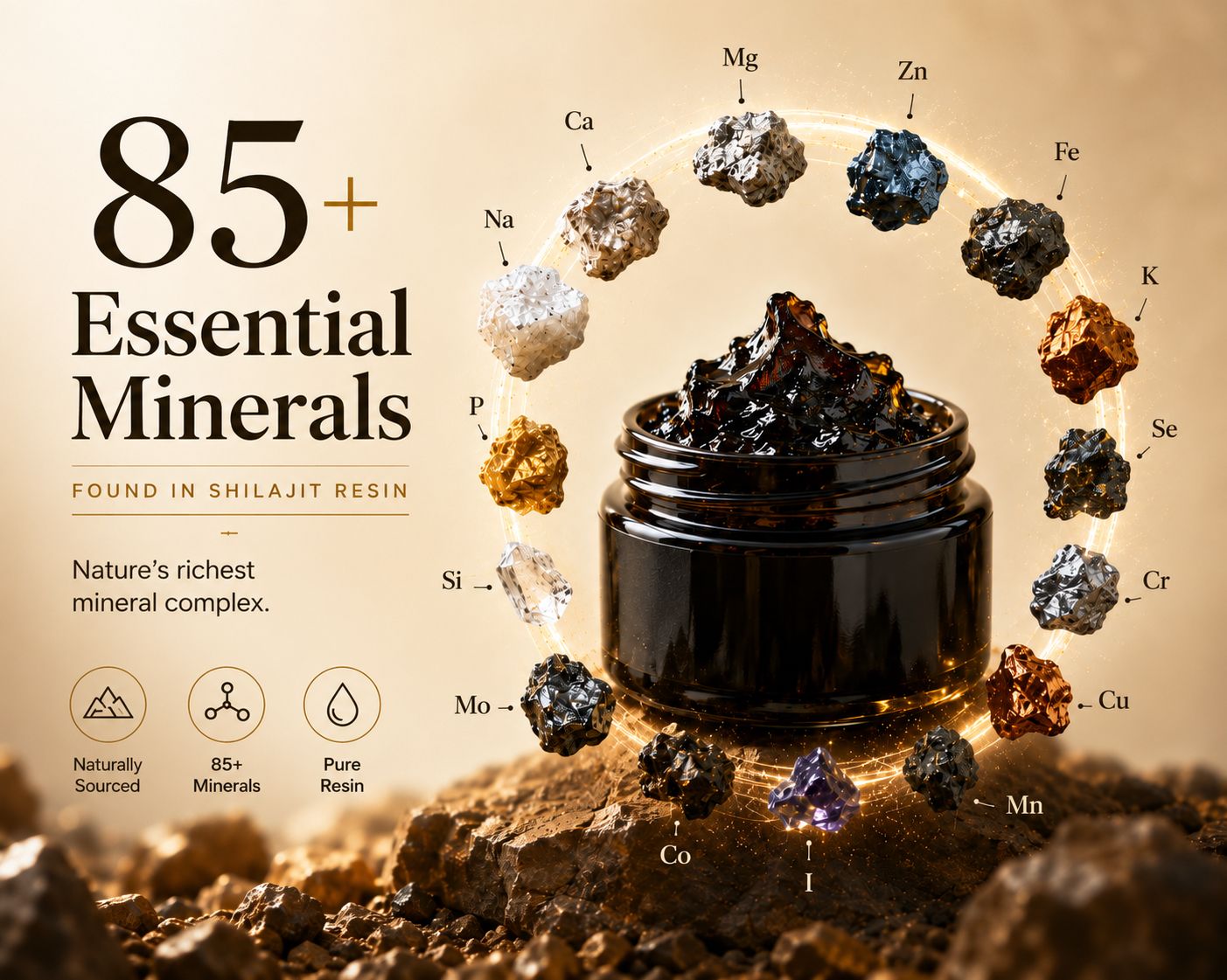Shilajit and the 85+ trace minerals: what they actually do inside your body