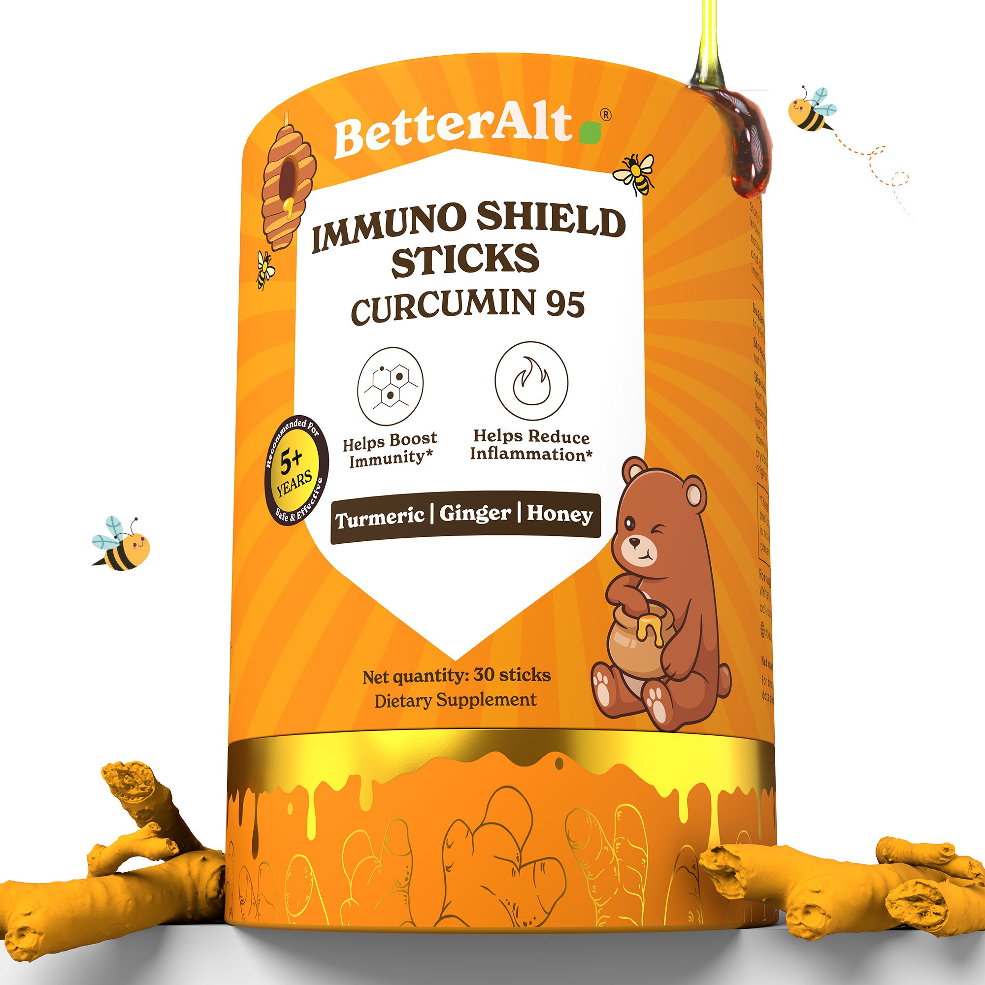 ISSC95TGH30-US - Curcumin 95 Honey Sticks For Kids