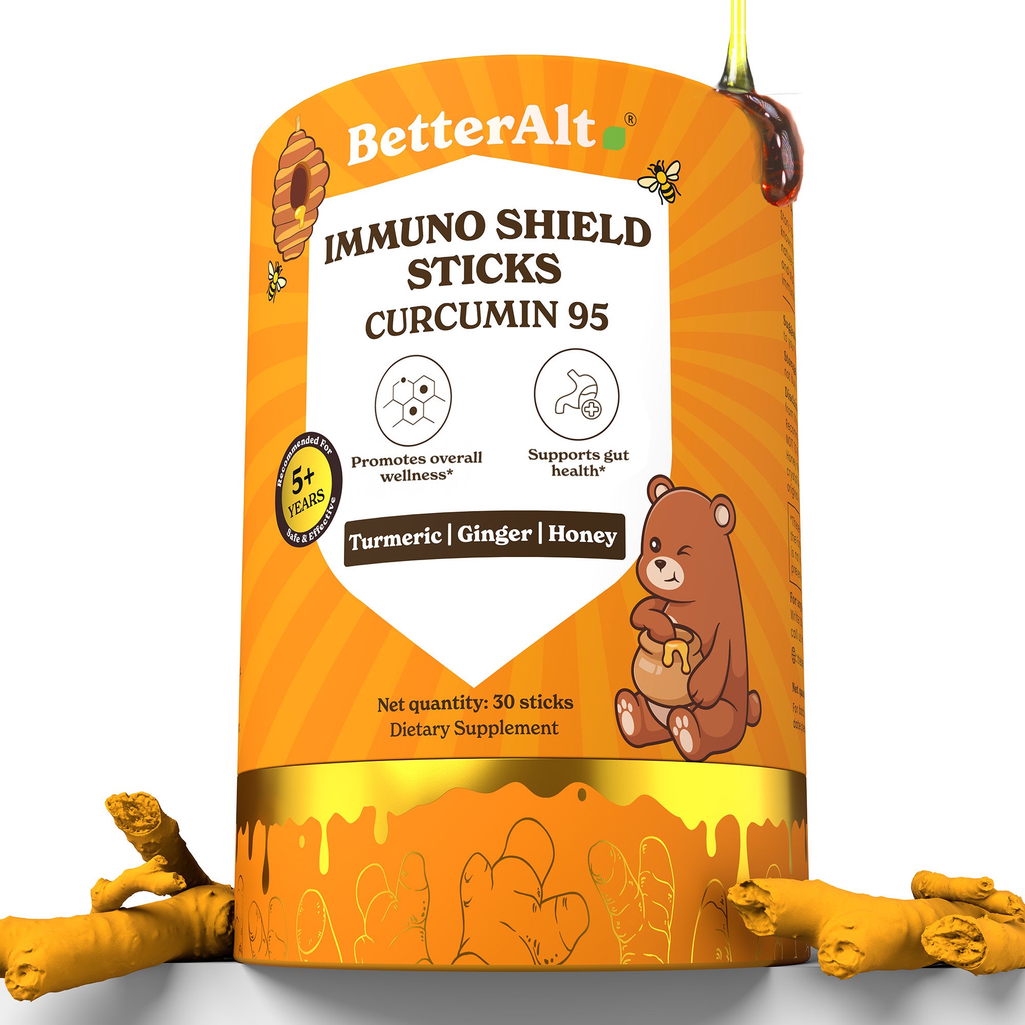 ISSC95TGH30-US - Curcumin 95 Honey Sticks For Kids
